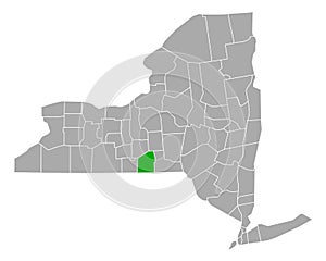 Map of Tioga in New York