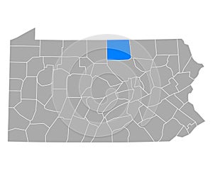 Map of Tioga in Pennsylvania