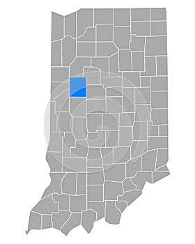 Map of Tippecanoe in Indiana