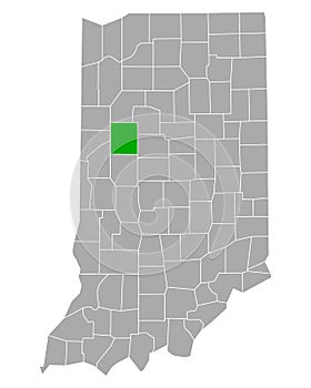 Map of Tippecanoe in Indiana