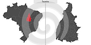 map of Tocantins state of Brazil