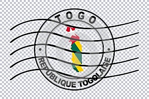 Map of Togo, Postal Passport Stamp, Travel Stamp