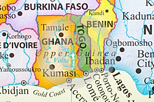 Map of Togo and surrounding countries photo