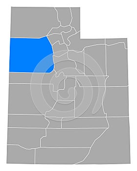 Map of Tooele in Utah