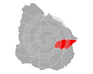 Map of Treinta y Tres in Uruguay