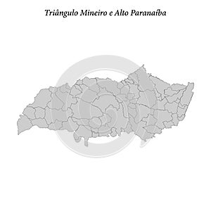 map of Triangulo Mineiro e Alto Paranaiba is a mesoregion in Min