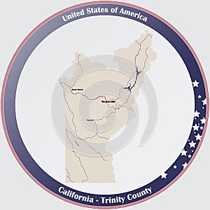 Map of Trinity County in California