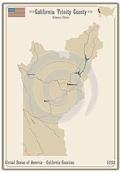 Map of Trinity County in California photo