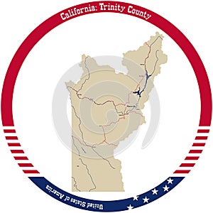 Map of Trinity County in California, USA photo