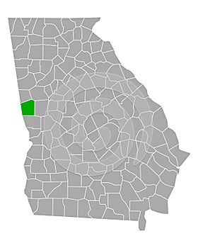 Map of Troup in Georgia