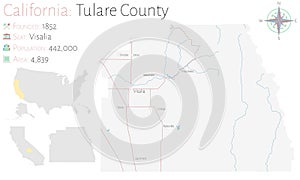 Map of Tulare County in California photo