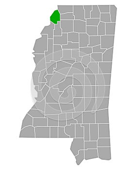 Map of Tunica in Mississippi