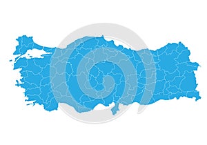 Map of turkey. High detailed vector map - turkey.