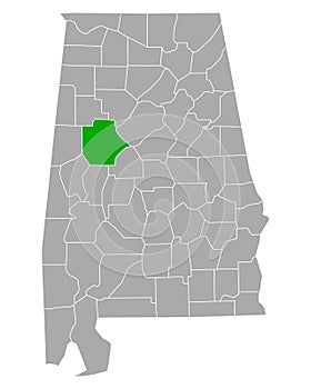Map of Tuscaloosa in Alabama photo