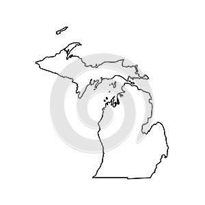 Map of the U.S. state Michigan