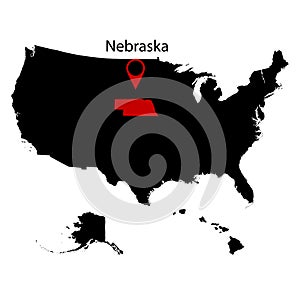 Map of the U.S. state of Nebraska