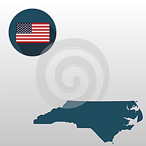 Map of the U.S. state of North Carolina on a white background. A