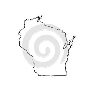 Map of the U.S. state of Wisconsin