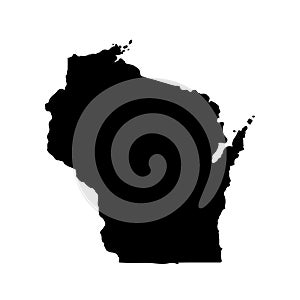 Map of the U.S. state of Wisconsin on a white background.