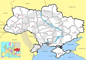 Map of ucraine photo