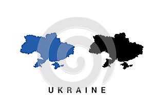 Map of Ukraine blue and black color