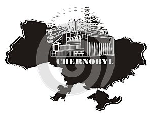 Map of Ukraine and Chernobyl
