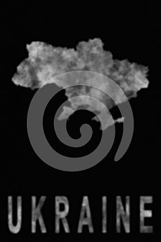 Map of Ukraine made of smoke, Air pollution