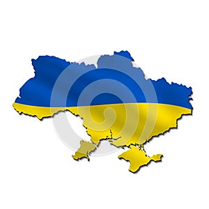 Map of Ukraine national flag color
