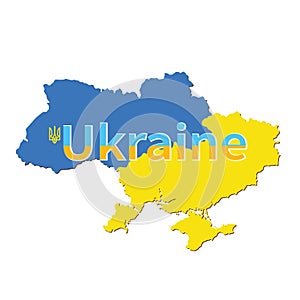 Map of Ukraine national flag color