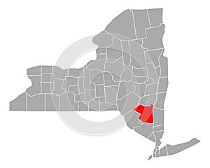 Map of Ulster in New York