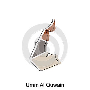 Map of Umm Al Quwain Province of United Emirate Arab illustration design, World Map International vector template with outline photo