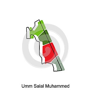 map of Umm Salal Muhammed in Qatar country, illustration design template, suitable for your company