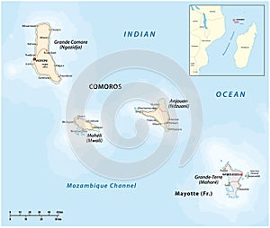Map of the Union of the Comoros and Mayotte photo