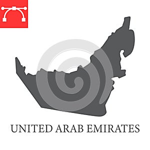 Map of United Arab Emirates glyph icon