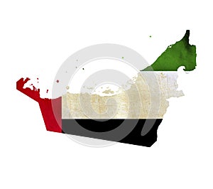 Map of United Arab Emirates isolated photo