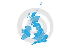 Map of united Kingdom. High detailed vector map - united Kingdom.