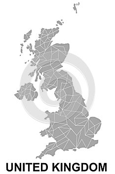 Map of United Kingdom isolated on a white background