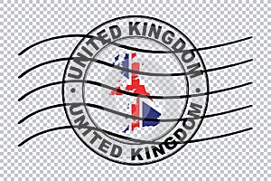 Map of United Kingdom, Postal Passport Stamp, Travel Stamp