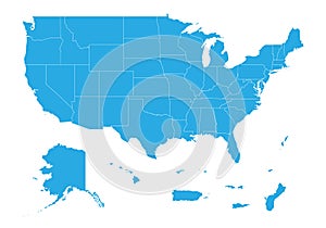 Map of United state of America Territories. High detailed vector map - United state of America Territories.