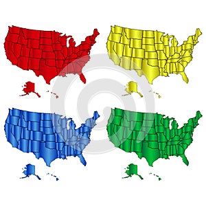 Map of the United States of America with state borders.