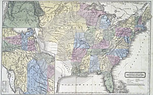 Map of United States in early 1800s