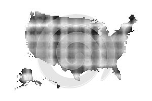 USA map made by dots and points. Dotty map of United State of America. Vector photo