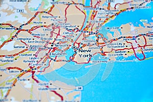 The map of USA - New York