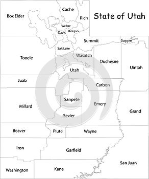 Map of Utah state