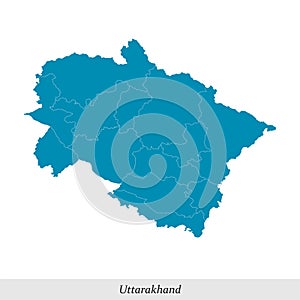 map of Uttarakhand is a state of India with districts