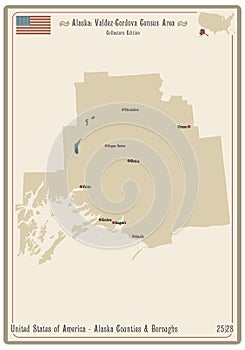 Map of Valdez-Cordova Census Area in Alaska