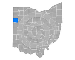 Map of Van Wert in Ohio