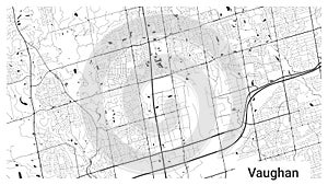 Map of Vaughan city, Ontario, Canada. Horizontal background map poster black and white, 1920 1080 proportions photo