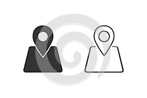 Map vector line icon set. Make your own custom location pin icon. Vector icon for contact web page