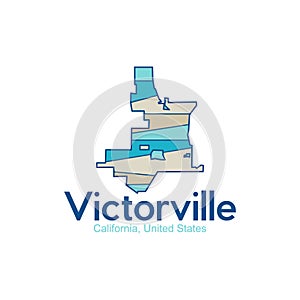 Map Of Victorville California Geometric Modern Creative Design